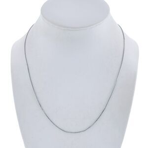 Vintage Italian Sterling Silver 925 0.9mm Box Chain Necklace 18"